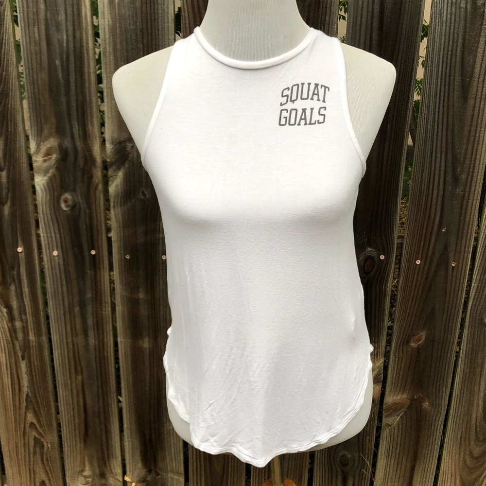 Squat Goals White Tank Top Workout